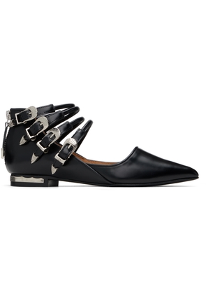 Toga Pulla Black Polido Multi Strap Ballerina Flats