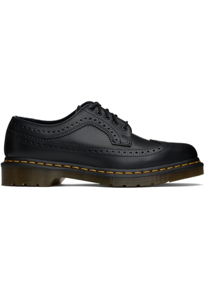 Dr. Martens Black 3989 Yellow Stitch Smooth Leather Brogues