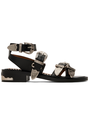 Toga Pulla SSENSE Exclusive Black Metal Leather Sandals