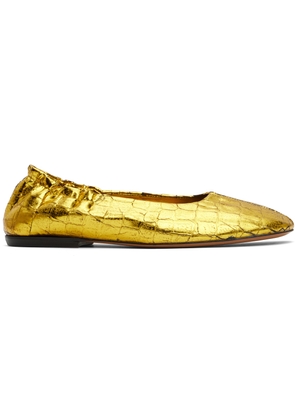 Dries Van Noten Gold Metallic Ballerina Flats