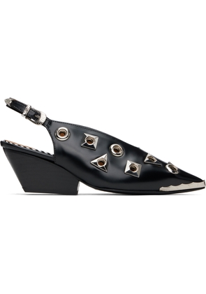 Toga Pulla Black Polido Pointed Heels