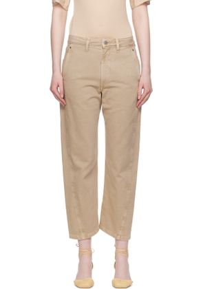 LEMAIRE Beige Twisted Jeans