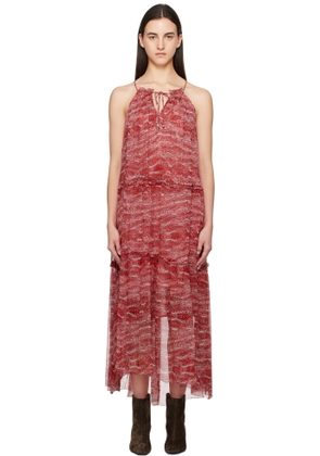 Isabel Marant Etoile Red Alita Chiffon Maxi Dress