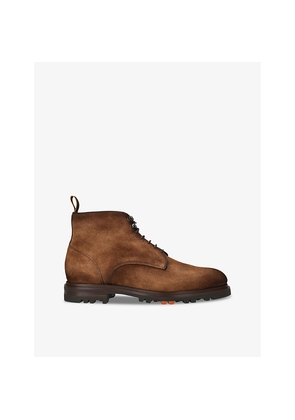 Mens Santoni Colin Lace-Up Suede Boots