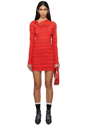 MSGM Red & White Striped Minidress