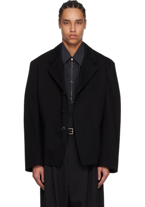 LEMAIRE Black Single-Breasted Tailored Workwear Blazer