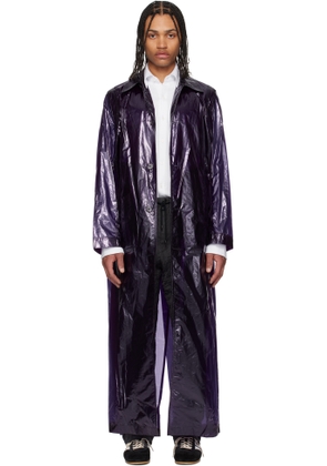 Dries Van Noten Purple Loose Fit Mac Coat