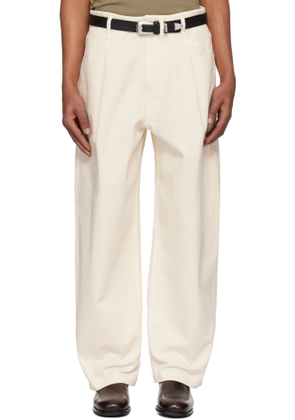 LEMAIRE Off-White Pleated Workwear Jeans