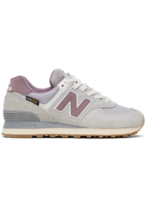 New Balance Gray & Purple 574 Sneakers