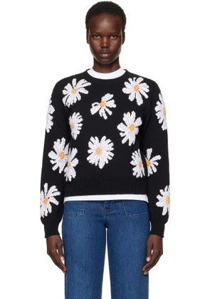 Moschino Black All Over Daisy Print Sweater
