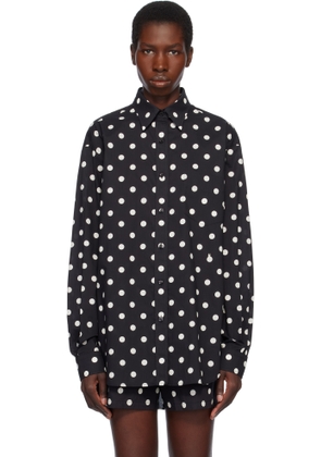Moschino Black Allover Polka Dots Shirt