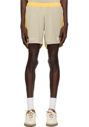Wales Bonner Beige & Yellow Home Jersey Shorts