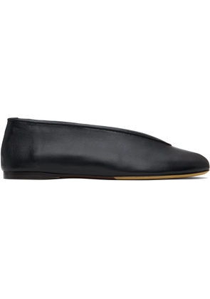 Moschino Black Duck Nappa Ballerina Flats