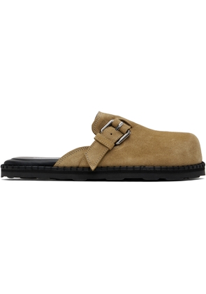 Moschino Beige Suede Slip-on Loafers