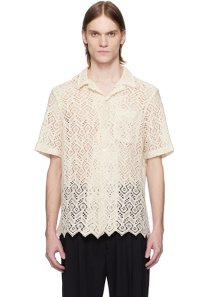 CMMN SWDN Beige Ture Cotton Lace Shirt