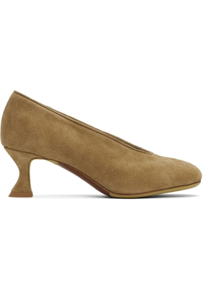 Moschino Beige Duck Suede Heels