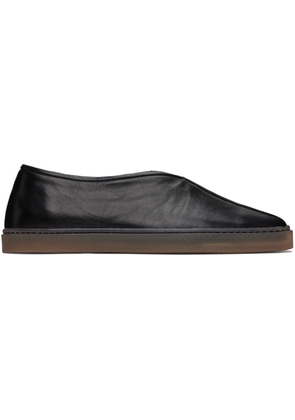 LEMAIRE Black Linoleum Piped Loafers