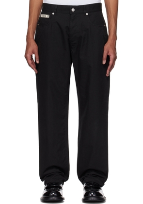 Moschino Black Cotton Nylon Cloth Trousers