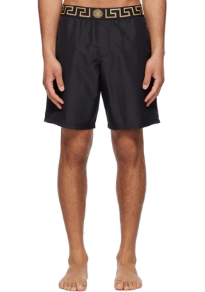 Versace Underwear Black Greca Border Swim Shorts