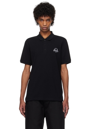Moschino Black Laurel Crown Emblem Polo