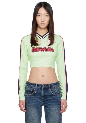 Off-White Green Long-Sleeved Soccer T-shirt
