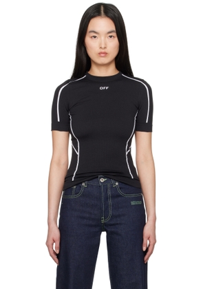 Off-White Black Seamless Short Sleeve Sport Top