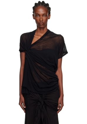 YOHJI YAMAMOTO Black Twist Detail Top