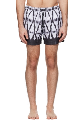 COMMAS Black & White Ritual Classic Swim Shorts