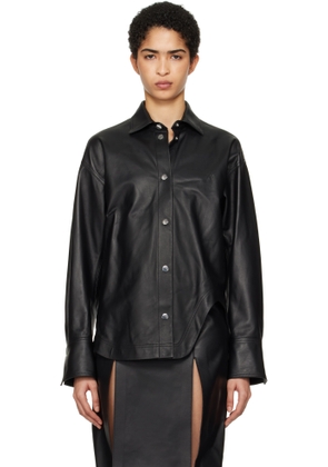 The Attico Black Eliza Leather Shirt