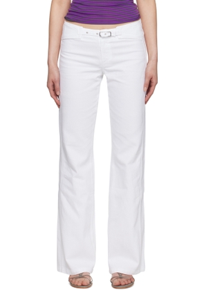 Gimaguas SSENSE Exclusive White Nicole Denim Trousers