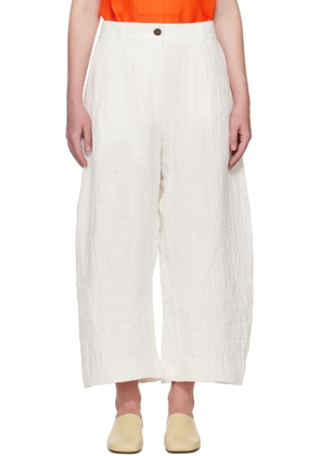 Studio Nicholson Off-White Chalco Linen Trousers