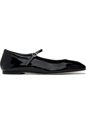 Aeyde Black Uma Leather Mary-Jane Ballerina Flats