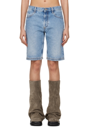 The Attico Blue Washed Denim Shorts