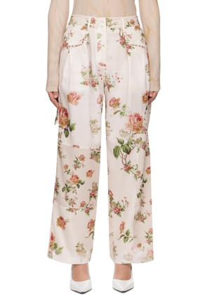 OPEN YY Beige Paneled Pajama Trousers