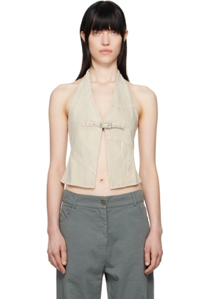 Gimaguas SSENSE Exclusive Beige Beverly Denim Tank Top