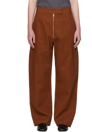 Studio Nicholson Brown Pravin Linen Trousers