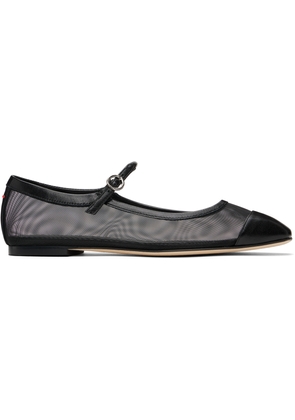 Aeyde Black Uma Mesh Toe-Cap Ballerina Flats