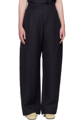 Studio Nicholson Navy Myers Linen Trousers
