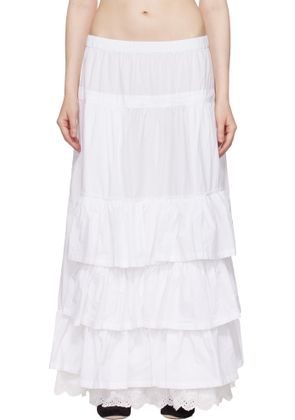 OPEN YY White Rolled Waist Tiered Midi Skirt