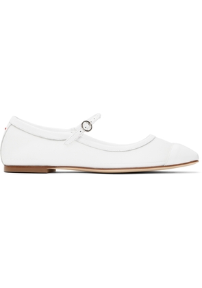 Aeyde White Uma Mesh Toe-Cap Ballerina Flats