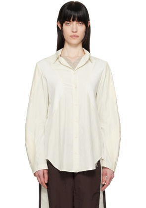 OPEN YY Off-White Curved Panel Shirt