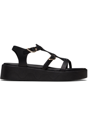 Ancient Greek Sandals Black Grace Kelly Wave Sandals