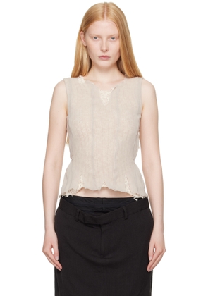 OUR LEGACY Taupe Ragged Top