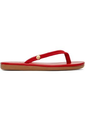 Ancient Greek Sandals Red Saionara Rope Flip-Flops