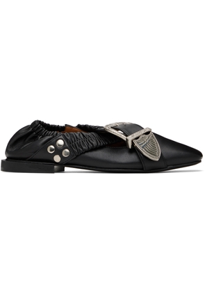 Toga Pulla Black Cross Strap Ballerina Flats