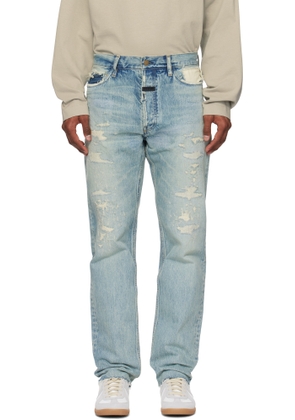 Fear of God Blue Repaired Classic 5 Pocket Jeans