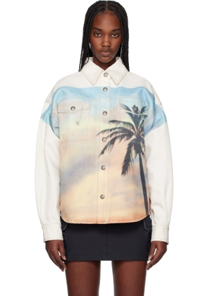 Palm Angels Off-White Sunrise Palm Denim Overshirt