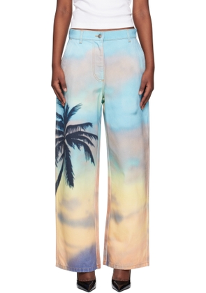 Palm Angels Multicolor Sunrise Palm Baggy Jeans