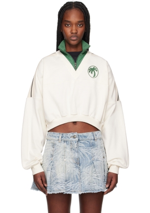 Palm Angels Off-White & Green Oval Palm Sweatshirt