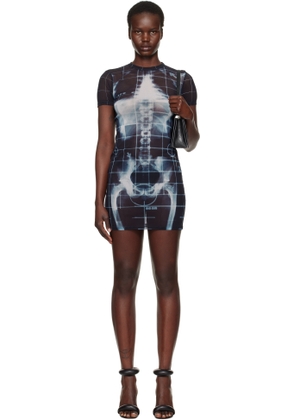 Jean Paul Gaultier Black & Blue 'The Squeletor' Minidress